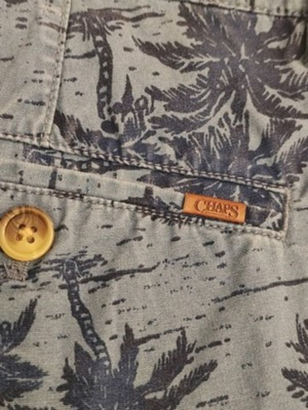Chaps Blue Palm Tree Print Shorts Men’s Size 38 Casual Beach Summer - Picture 10 of 10